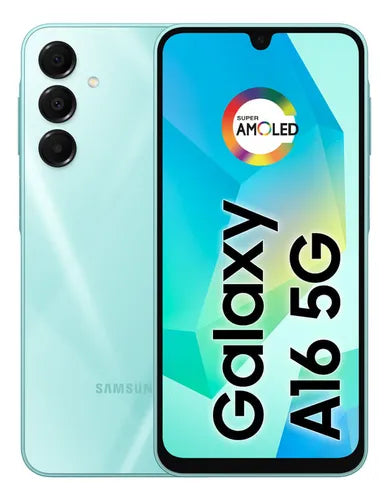 Teléfono celular Samsung Galaxy A16 5g, 128 GB + 4 GB de RAM, cámara de hasta 50 MP, pantalla 6.7, NFC, Ip54, batería verde claro de 5000 mAh